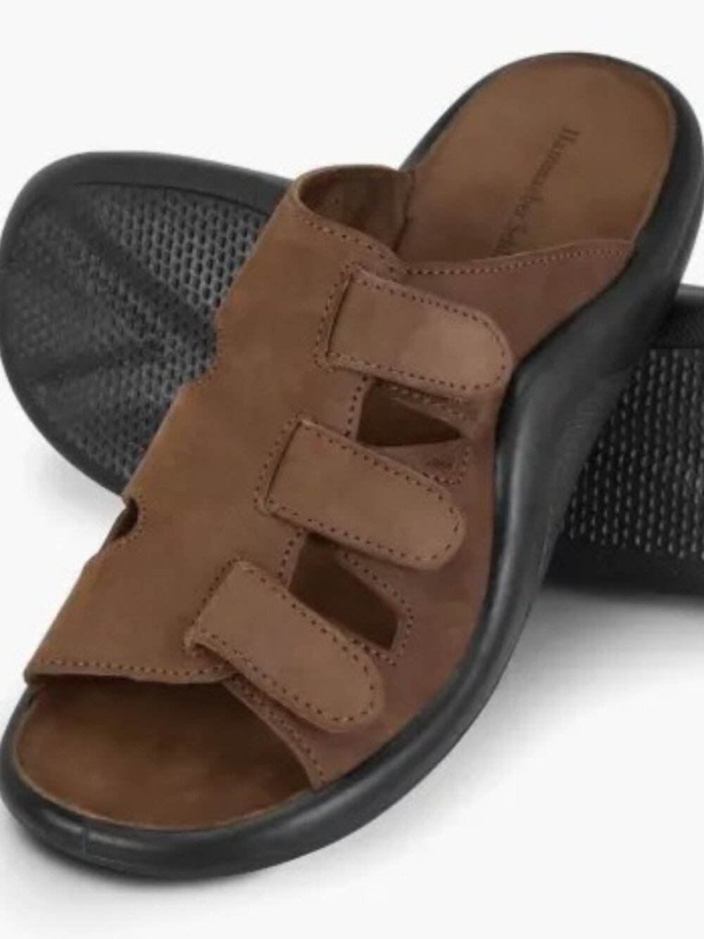 Mens Brown 'Walk on Air' Adjustable Slide Sandals Size 9 NWT